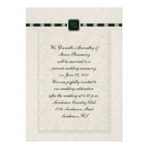 Emarld Ribbons & Lace Post Wedding Personalized Announcement