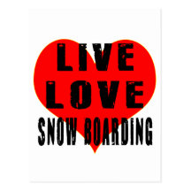 Embarque vivo de la nieve del amor tarjeta postal