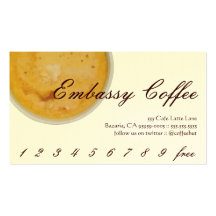 Embassy Coffee Drink Loyalty / Punch Card Business Card Templates