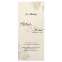 Embassy Ecru Creme Floral Wedding Program Card Custom Rack Card