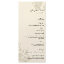 Embassy Floral Ecru Creme Wedding Menu Card Rack Card