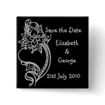 Embelished Heart Pinback Buttons