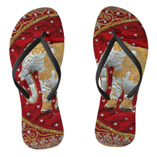 Embellished Indian Elephant Flip Flops Zazzle