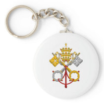 Emblem of the Papacy Official Pope Symbol Coat Keychain