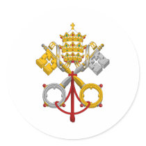 Emblem of the Papacy Official Pope Symbol Coat Round Stickers