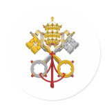 Emblem of the Papacy Official Pope Symbol Coat Round Stickers
