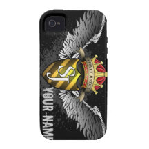 Emblema del escudo personalizado por la justicia d vibe iPhone 4 fundas