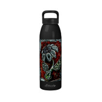 Embossed and Painted Metal Flower water bottles