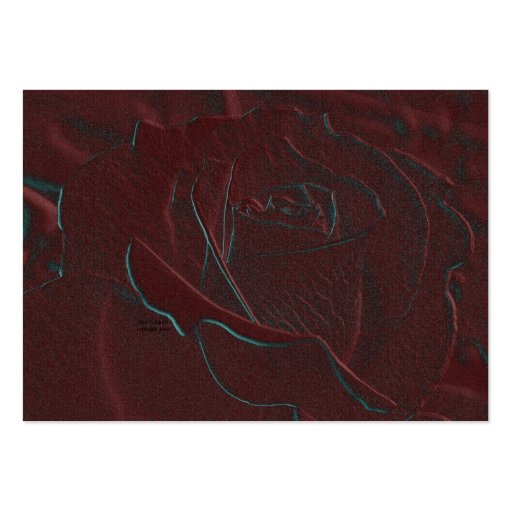 Embossed Burgundy Rose Business Card