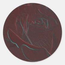 Embossed Burgundy Rose Sticker