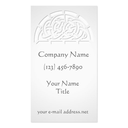 Embossed Celtic 1 Business Card Template (front side)
