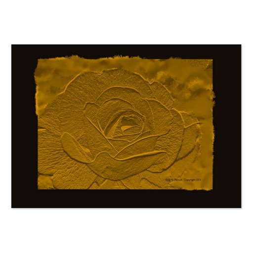 Embossed Deep Gold Rose Business Card