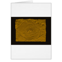Embossed Deep Gold Rose Greeting Card