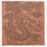 Embossed Dragon on apricot orange leather texture napkins