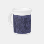 Embossed Dragon on BlueSlate Leather Texture pitchers