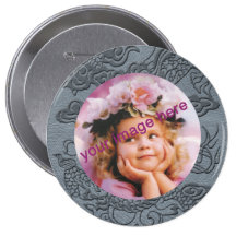 Embossed Dragon on Grey Leather Texture Pins