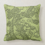 Embossed Dragon on LimeGreen Leather Texture pillows