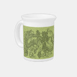 Embossed Dragon on LimeGreen Leather Texture pitchers