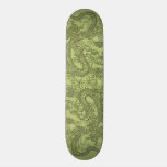 Embossed Dragon on LimeGreen Leather Texture skateboards