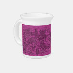 Embossed Dragon on Magenta Pink Leather Texture pitchers