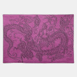 Embossed Dragon on Magenta Pink Leather Texture placemats