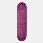 Embossed Dragon on Magenta Pink Leather Texture skateboards