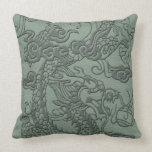 Embossed Dragon on Mint jade Leather Texture pillows