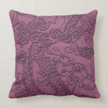 Embossed Dragon on pink grape Leather Texture pillows
