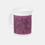 Embossed Dragon on pink grape Leather Texture pitchers
