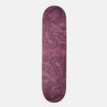 Embossed Dragon on pink grape Leather Texture skateboards