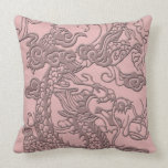 Embossed Dragon on PowderPink  Leather Texture pillows