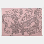 Embossed Dragon on PowderPink  Leather Texture placemats