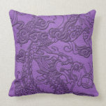 Embossed Dragon on Purple Leather Texture pillows
