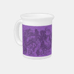 Embossed Dragon on Purple Leather Texture pitchers