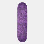 Embossed Dragon on Purple Leather Texture skateboards