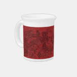 Embossed Dragon on Red Leather Texture pitchers