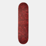 Embossed Dragon on Red Leather Texture skateboards