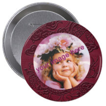Embossed Dragon on Red Wine Leather Texture Buttons