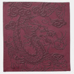 Embossed Dragon on Red Wine Leather Texture napkins