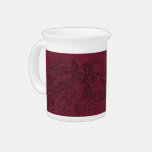 Embossed Dragon on Red Wine Leather Texture pitchers