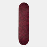 Embossed Dragon on Red Wine Leather Texture skateboards