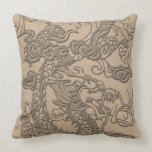 Embossed Dragon on Shell Color Leather Texture pillows