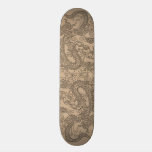 Embossed Dragon on Shell Color Leather Texture skateboards