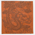 Embossed Dragon on Tangerine Leather Texture napkins