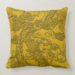 Embossed Dragon on Yellow Leather Texture pillows