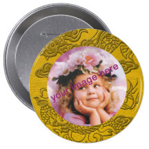Embossed Dragon on Yellow Leather Texture Pins