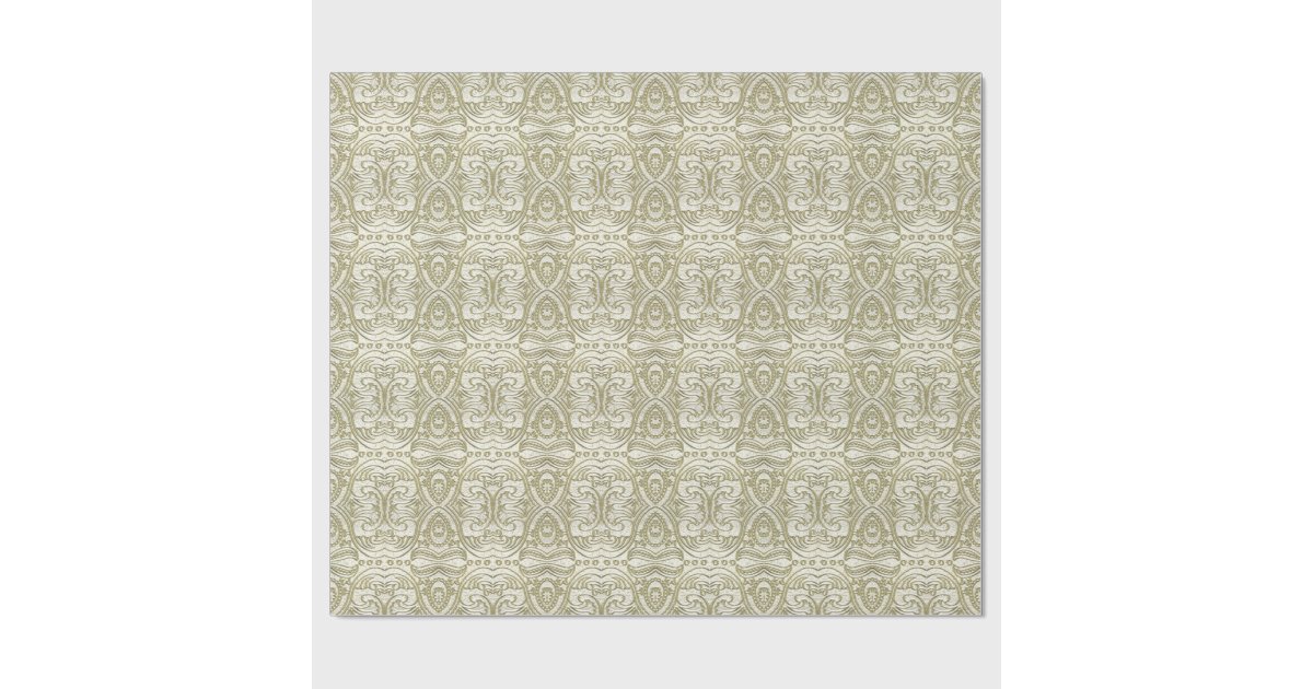 Embossed Floral Gold Look 2a Wrapping Paper Zazzle
