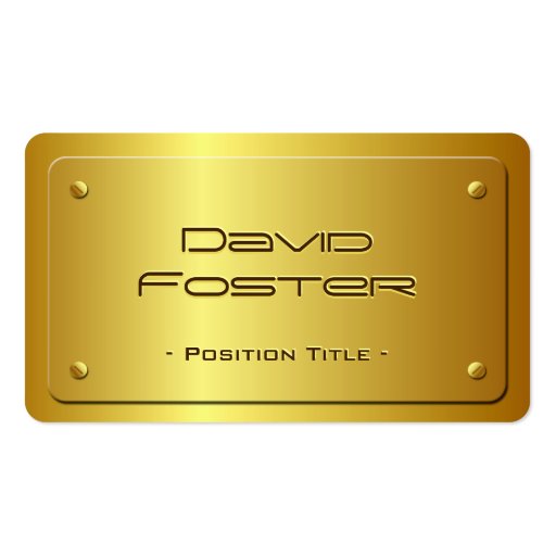Embossed Gold Plate Look - Shiny Luxury Business Card