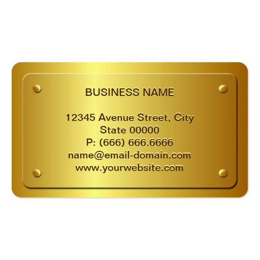 Embossed Gold Plate Look - Shiny Luxury Business Card (back side)