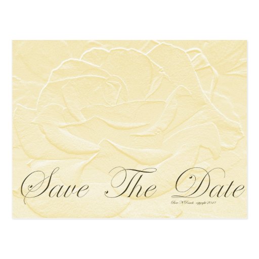 Embossed Gold Rose Save the Date Post Card